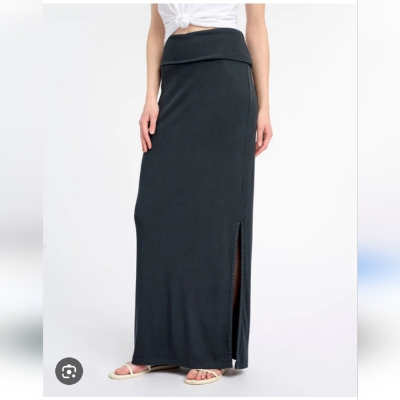 Splendid Charcoal Modal Set: Foldover Maxi Skirt and Tank Size Small - Picture 2 of 12